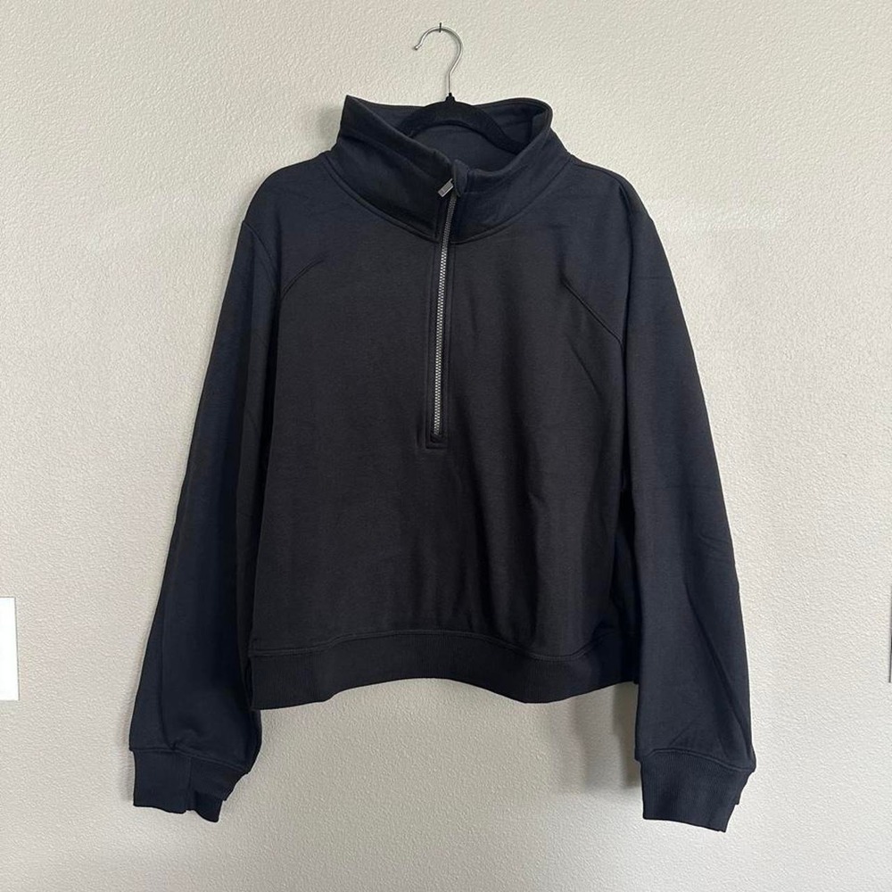 All in Motion Black quarter zip sweatshirt in cotton & polyester size 2X